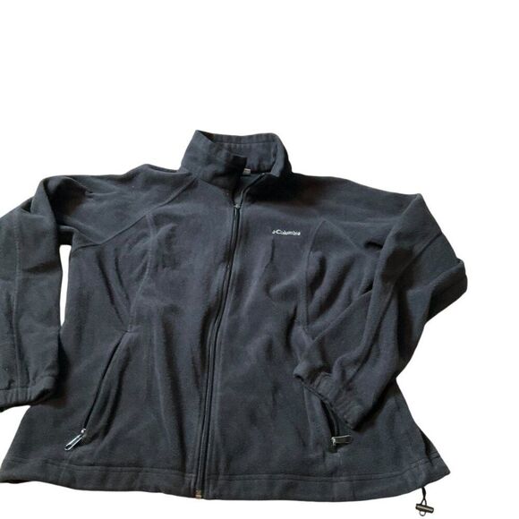 Columbia Black Full-Zip Fleece Jacket Size XL**NOTE Zipper defect - Picture 1 of 13